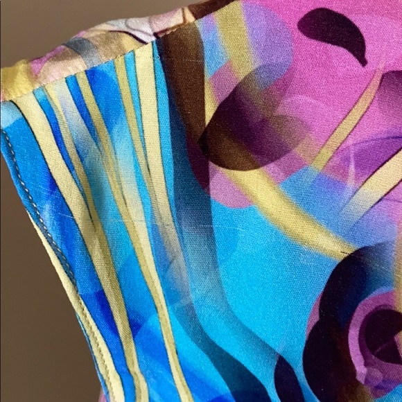 Silk Print Peplum Blouse - Picture 3 of 8